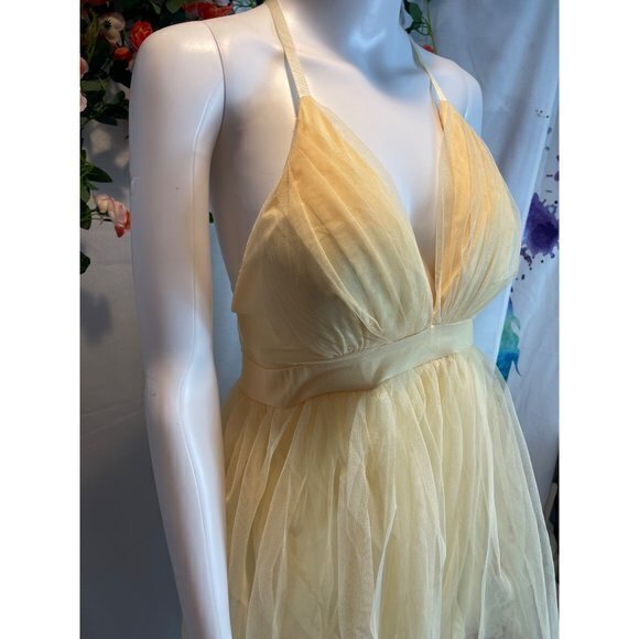 Haute Monde Emmeline Tulle Mini Dress - Yellow Size M RefFNB - Picture 11 of 11